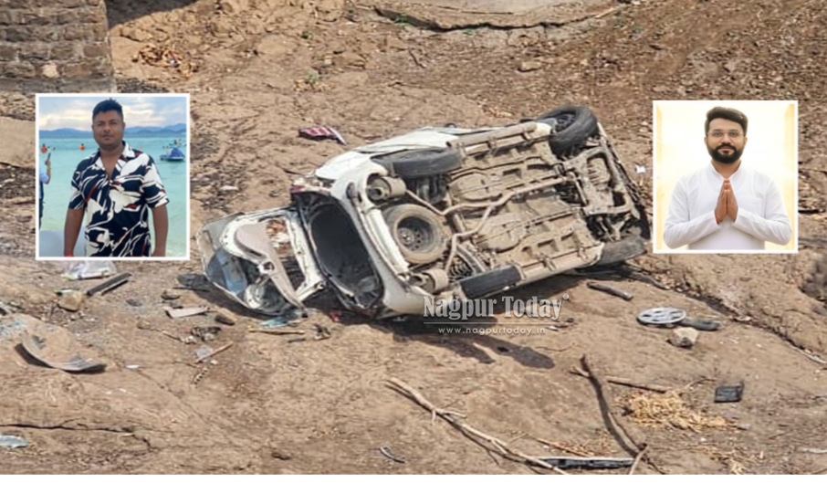 नागपूरकडे देवदर्शनावरून परतणाऱ्या भाविकांच्या कारला भीषण अपघात; मामा-भाचा ठार, दोघे गंभीर