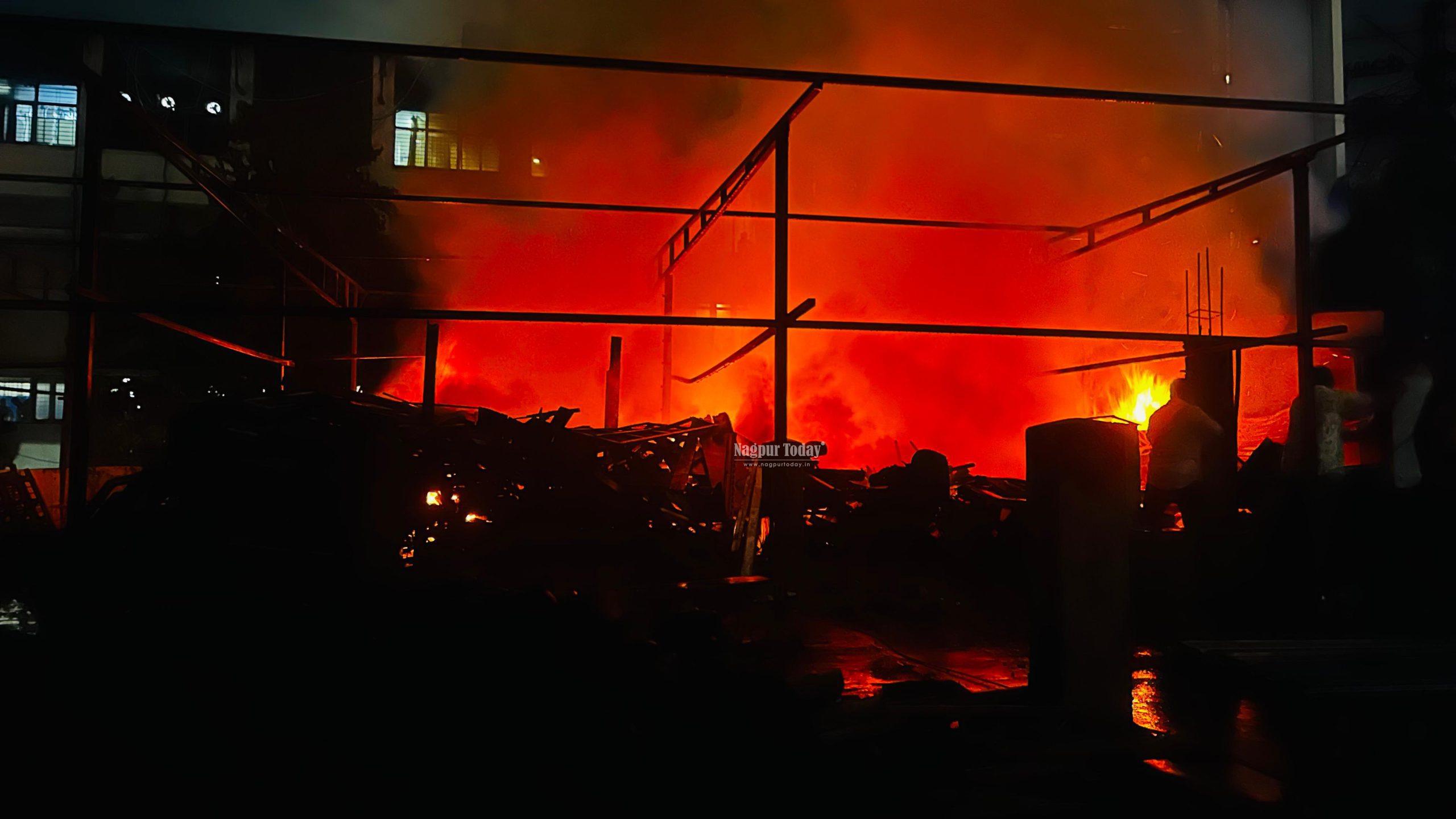 Massive Midnight Fire Near Care Hospital in Ramdaspeth; No Casualties Reported