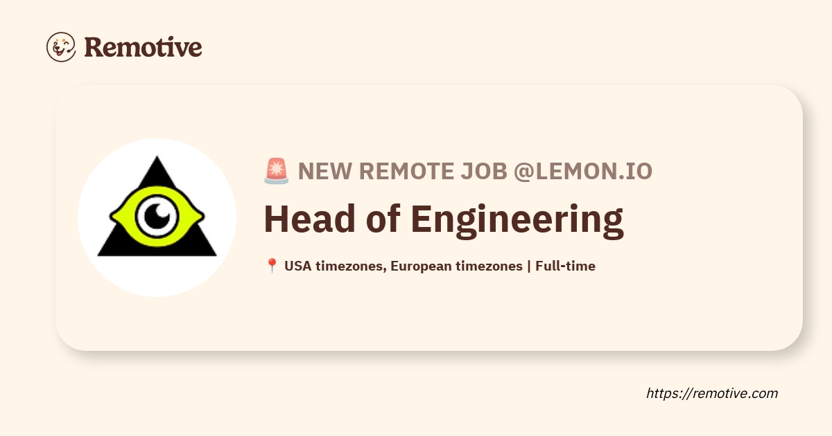 [Hiring] Head of Engineering @Lemon.io