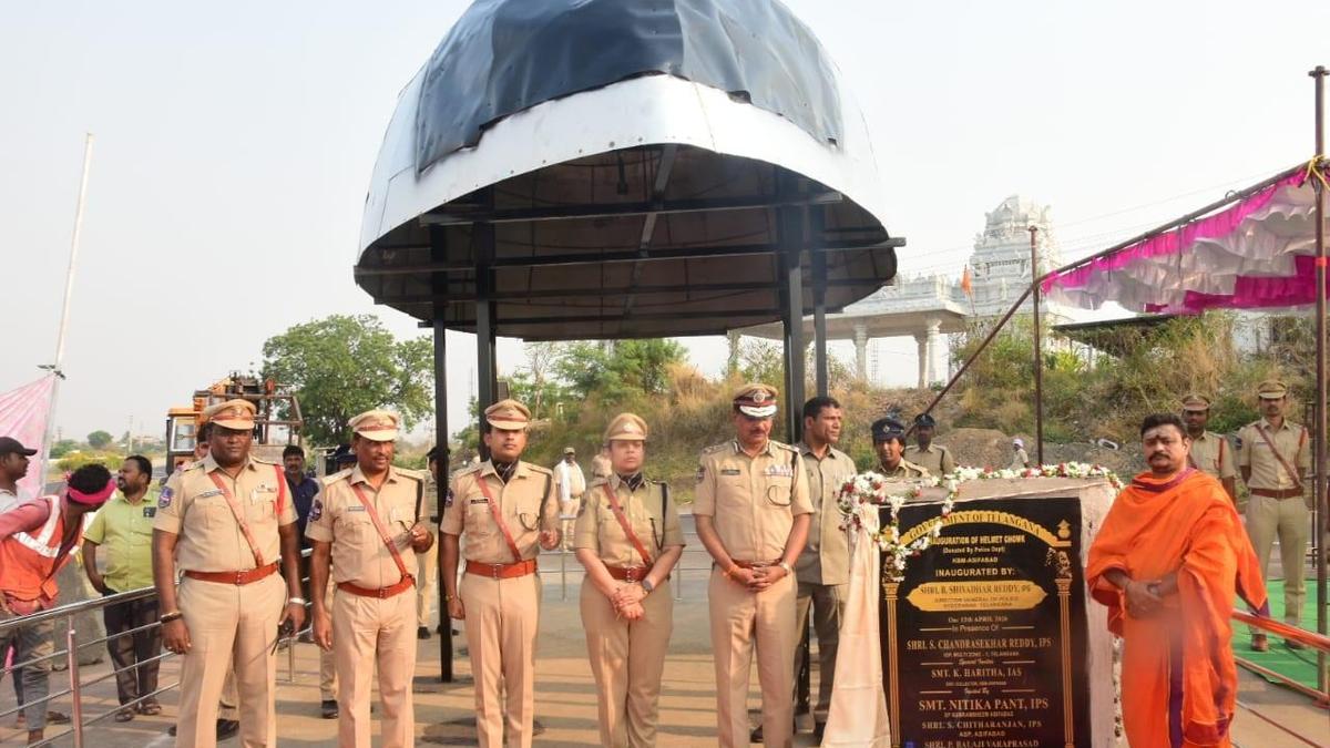 DGP inaugurates ‘helmet chowk’ in Asifabad, calls for making road safety awareness campaign a social movement