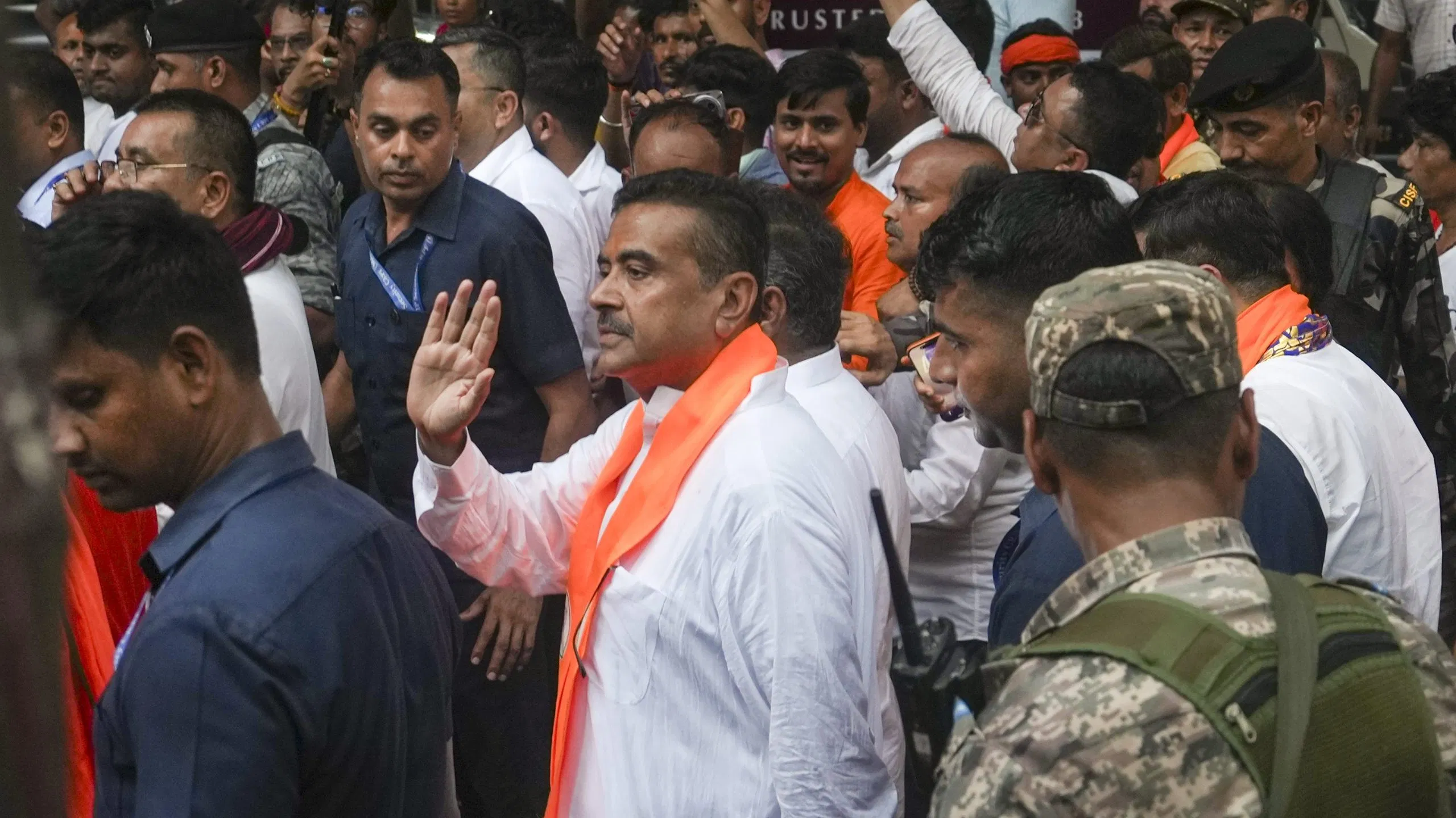 TMC-BJP workers clash during Suvendu Adhikari’s poll booth visit in Kolkata