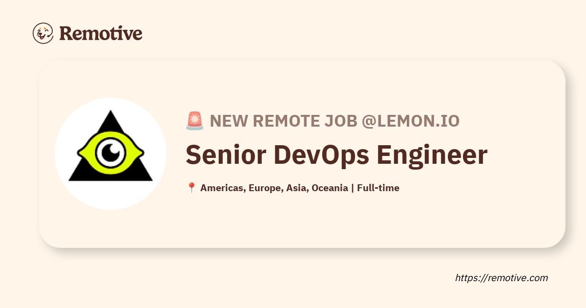 [Hiring] Senior DevOps Engineer @Lemon.io