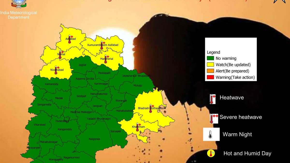 Heatwave warning in seven Telangana districts, thunderstorm forecast in 26 districts on June 21