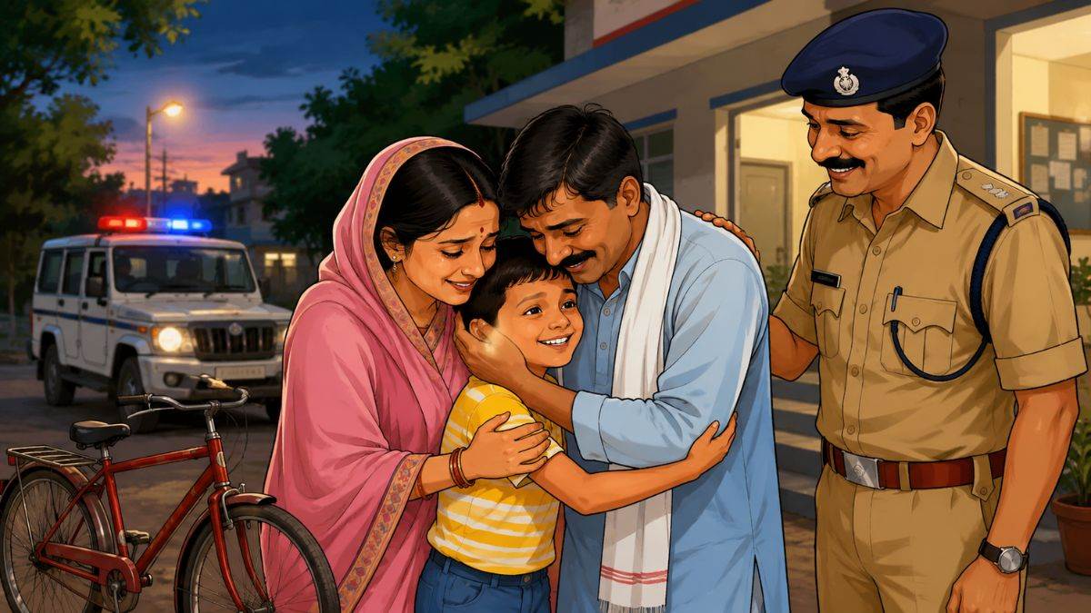 भोपाल से साइकिल लेकर निकला केजी-2 का मासूम रास्ता भटका; राहगीर ने पुलिस को सौंपा, 12 घंटे बाद बच्चे को देख रो पड़े परिजन