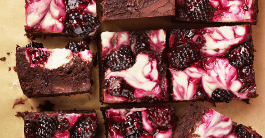 Blackberry-swirled cheesecake brownies | Good Food