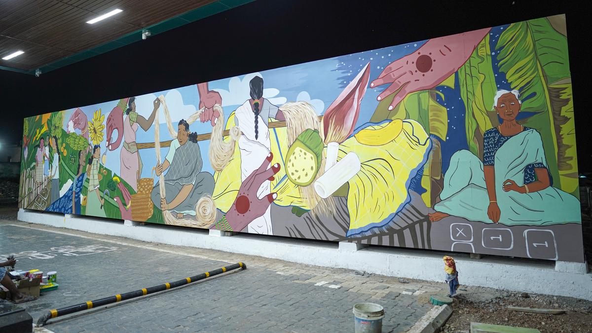 Conceptualised by Mounica Tata, a wall art mural in Telangana celebrates sustainability and community