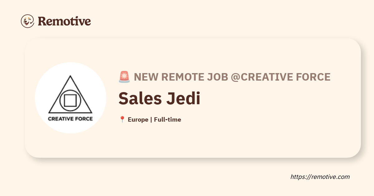 [Hiring] Sales Jedi @Creative Force