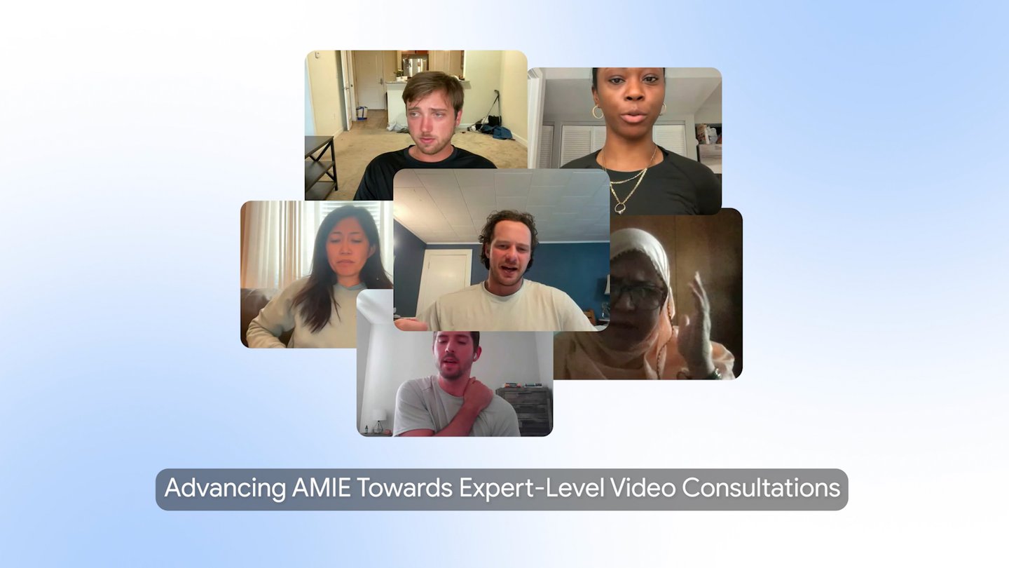 AMIE: Advancing medical AI for video consultations