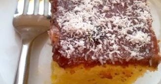 Coconut & jam cake