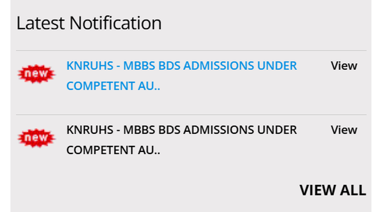 KNRUHS invites applications for Telangana MBBS, BDS 2026-27 admissions under Competent Authority Quota