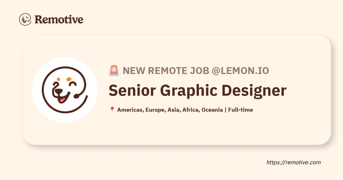 [Hiring] Senior Graphic Designer @Lemon.io